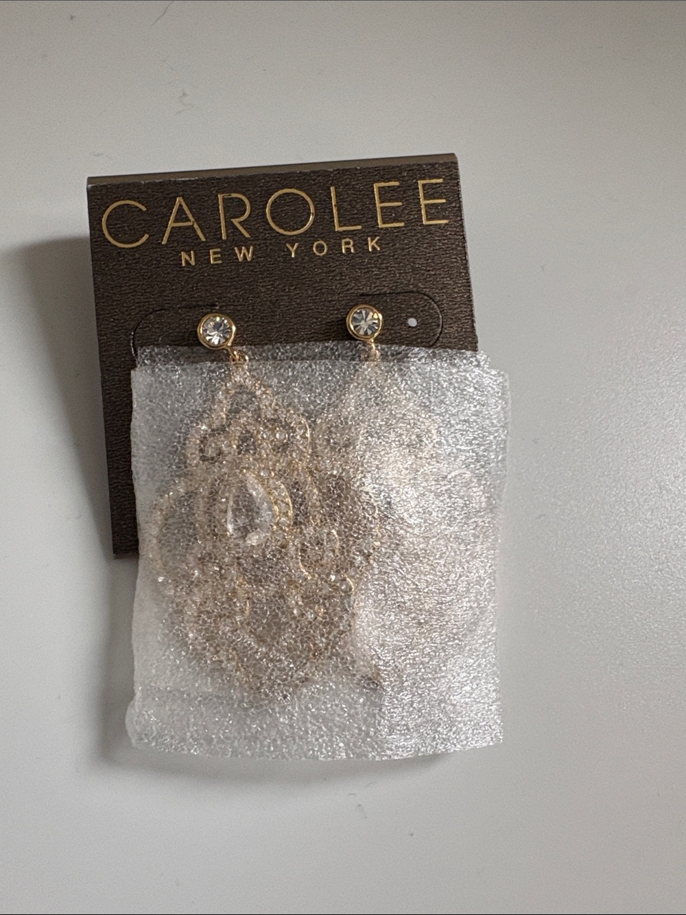 NWT [Carolee] Bryant Park Openwork Drop Chandelier Dangle Earrings w/ Crystals - Picture 11 of 11
